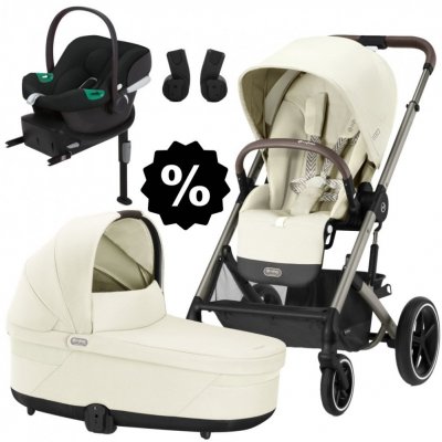 CYBEX Set Balios S Lux + korba + adaptéry + autosedačka + základna 2024 Seashell Beige Taupe Frame – Zboží Mobilmania