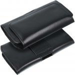 Pouzdro na opasek ROYAL, velikost XXL 17x9x1,5 cm, pravá kůže černé – Sleviste.cz