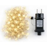 DECOLED LED světelný řetěz 5 m hvězdičky venkovní, teple bílá, 400 diod, stříbrný kabel IP44, vč. zdroje – Hledejceny.cz
