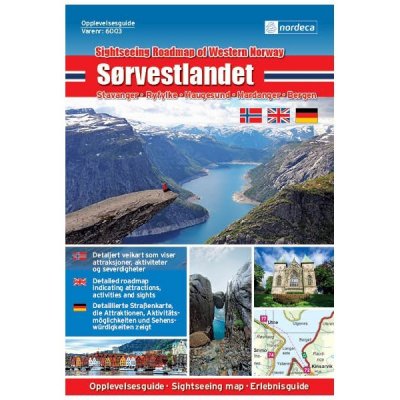 Zážitkový průvodce jihozápadní Norsko 1:250 000 Opplevelsesguide Sorvestlandet – Zboží Mobilmania