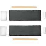 Kesper Sushi set 8ks 2x břidlice 30x10cm 2x keramické misky 2x hůlky 2x držák – Zboží Dáma