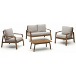 Kave Home Frares zahradní lounge set béžová/hnědá/přírodní 126 cm, 77 cm, 85 cm – Hledejceny.cz