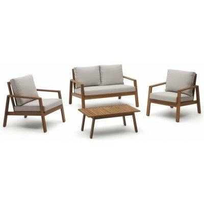 Kave Home Frares zahradní lounge set béžová/hnědá/přírodní 126 cm, 77 cm, 85 cm – Hledejceny.cz