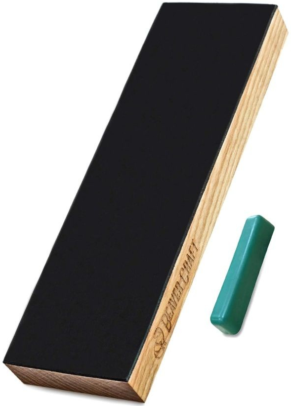 BeaverCraft obtahovací kůže One-Side Leather Paddle Strop Block