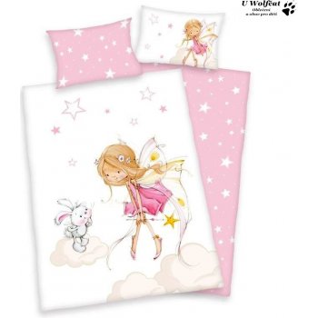 Herding povlečení Little Fairy růžové 100 x 135 , 40 x 60 cm