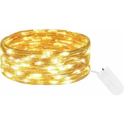 SPRINGOS LED řetěz Nano 1m 10LED 2xAA teplá bílá