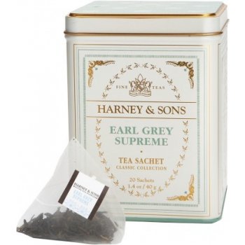 Harney & Sons Earl Grey Supreme 20 hedvábných sáčků v plechovce