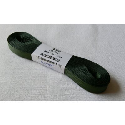 Stuha taftová 6 mm , olivová - 322 – Zboží Dáma