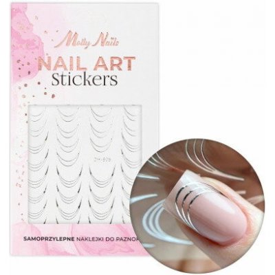 Molly Nails DH-808 samolepky na francouzskou manikúru stříbrné 39 ks – Hledejceny.cz