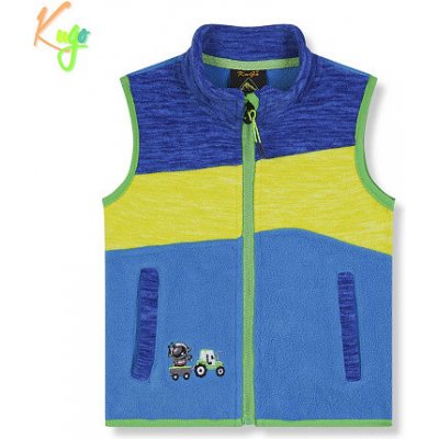 Kugo dětská flísová vesta FM9700 Tmavě modrá, žlutá, světle modrá – Zboží Dáma