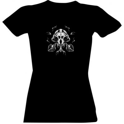 Tričko s potiskem Alien Mask Černá – Zboží Mobilmania