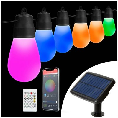 Garden of Eden LED RGBIC Solární řetěz 30xLED/1,3W/3,7V 2200 mAh 14,37 m IP65 černá + DO 11747 – Hledejceny.cz