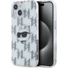 Pouzdro a kryt na mobilní telefon Apple Karl Lagerfeld Ochranný kryt na iPhone 15 - Karl Lagerfeld, IML Electroplated Choupette Head Transparent KLHCP15SHKLPCHT