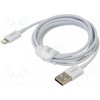 usb kabel Baseus CALYS-B02 vidlice Apple Lightning,USB A vidlice, 1,5m, bílý