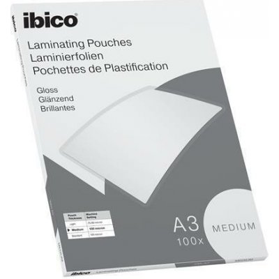Laminovací fólie "Medium", 100 mikronů, A3, lesklá, 100 ks, IBICO 627312 – Hledejceny.cz
