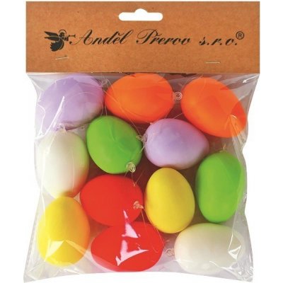 Anděl Přerov Vajíčka plastová barevná na zavěšení 6 cm, 12 ks v sáčku – Hledejceny.cz