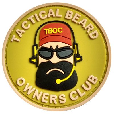 ARMED PATCHES PVC nášivka Tactial Beard Owners Club, písková – Zboží Mobilmania