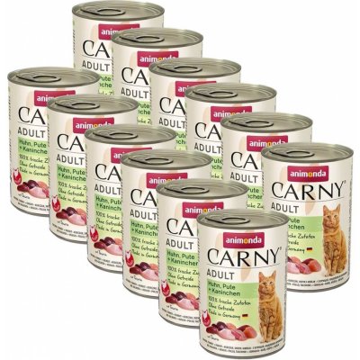 Carny adult kuře krůta kachní srdce 12 x 400 g