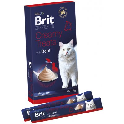Brit Premium by Nature Cat Creamy Treats with Beef 6 x 15 g – Hledejceny.cz