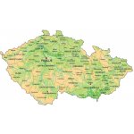 Magnetická mapa České republiky, geografická, barevná (samolepící feretická fólie) 120 x 66 cm – Zboží Mobilmania