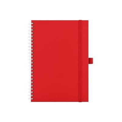 Notes koženkový SIMPLY A5 linkovaný červená/bílá spirála