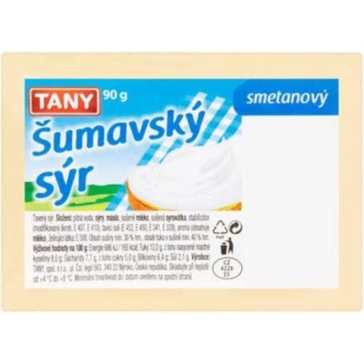 Tany Šumavský tavený sýr smetanový 10 x 90 g – Sleviste.cz