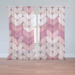 Záclony Tříbarevné růžové pletení: 2 ks - 150x250 cm - Sablio – Hledejceny.cz