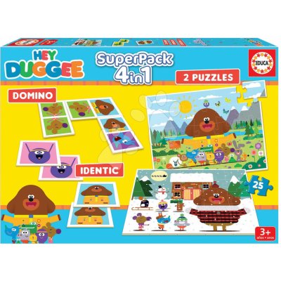 Educa Superpack 4v1 Hey Duggee domino pexeso a 2 puzzle s 25 dielikmi