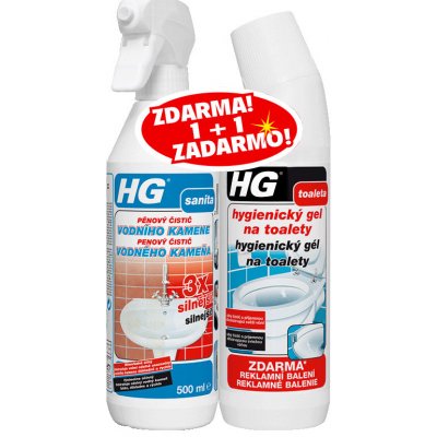 HG Pěnový čistič vodního kamene 3x silnější 500 ml + HG gel na toalety 500 ml – Zboží Mobilmania
