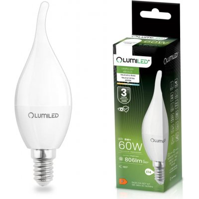 Lumiled LED žárovka LED E14 BA35 8W = 60W 806lm 4000K Neutrální bílá 180° – Hledejceny.cz