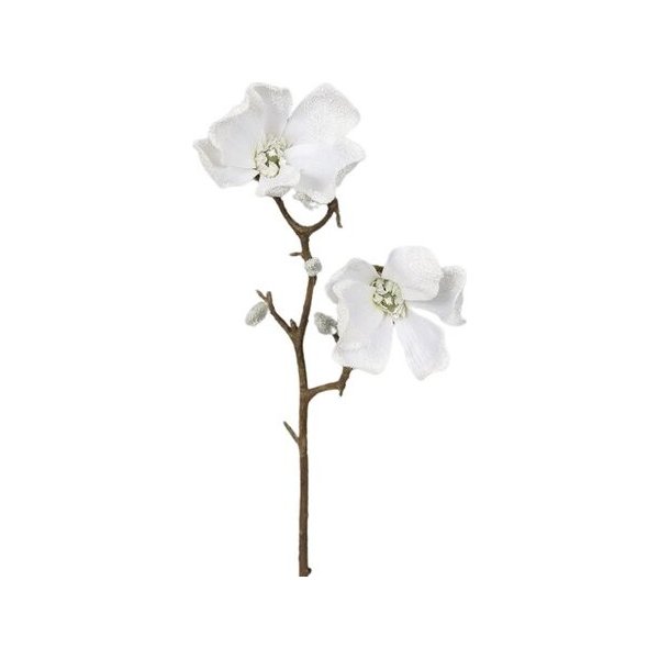 Květina Umělá zasněžená Magnolie bílá, 49 cm