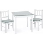 Klups Dřevěný dětský stoleček a dvě židličky JOY bílo-šedá – Zboží Mobilmania