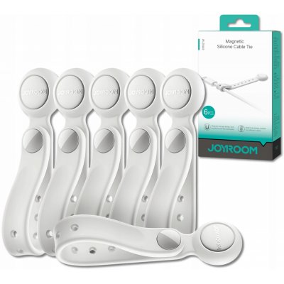 Joyroom JR-ZS422 organizér kabelů silikonový pásek magnetický sada 6 ks bílá – Zboží Živě