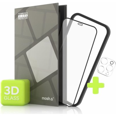 Tempered Glass Protector pro iPhone 12 Pro Max, 3D + sklo na kameru + instalační rámeček Case Frien TGR-AI12PMF-BL