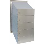 5x poštovní schránka D-041 k zazdění do sloupku v jednom sloupci + čelní deska - NEREZ / šedá – Hledejceny.cz