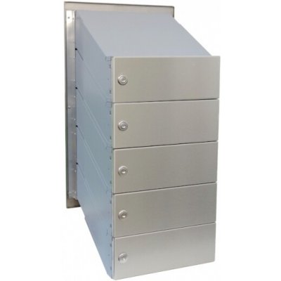 5x poštovní schránka D-041 k zazdění do sloupku v jednom sloupci + čelní deska - NEREZ / šedá – Hledejceny.cz