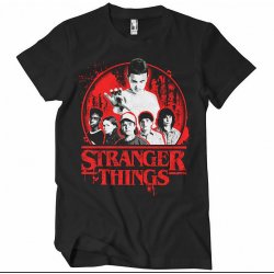 123 pánské tričko Stranger Things skupina černé černá