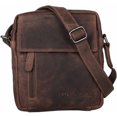GreenWood Malá pánská kožená crossbody taška no. 116209 hnědá khaki – Zboží Dáma