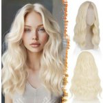 Barsdar 46cm dlouhá vlnitá platinová paruka, středně dlouhá blond paruka pro ženy s přírodními – Sleviste.cz