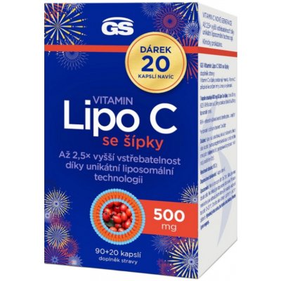 GS Vitamin Lipo C 500 mg se šípky 90+20 kapslí – Hledejceny.cz
