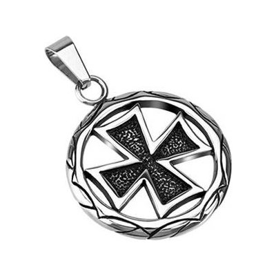 Šperky4U Ocelový přívěšek maltézský kříž OPP1091