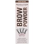 Makeup Revolution London Brow Powder Stamp & Stencil pudr na obočí se šablonami Dark Brown 0,65 g – Sleviste.cz