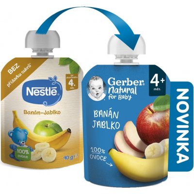 Gerber Natural kapsička banán a jablko 90 g – Zboží Dáma