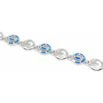 Šperky Jan Kos stříbrný náramek s modrým opálem 12116767