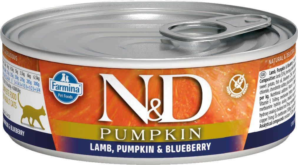 N&D GF Cat Pumpkin Adult Lamb & Blueberry 80 g