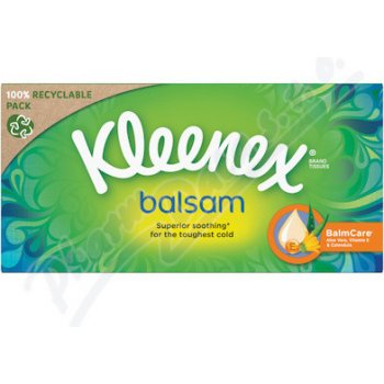 Kleenex Balsam papírové kapesníčky v krabičce 3-vrstvé 72 ks
