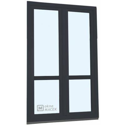 Kömmerling balkonové dveře 70 AD s příčkou O+OS klapačka pravé antracit/bílá 120 x 220 cm jednostranná klika + madýlko + – Hledejceny.cz