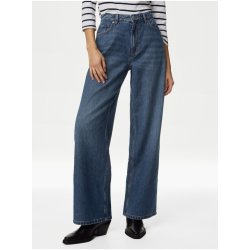 Marks & Spencer džíny s vysokým pasem a širokými nohavicemi námořnická modrá
