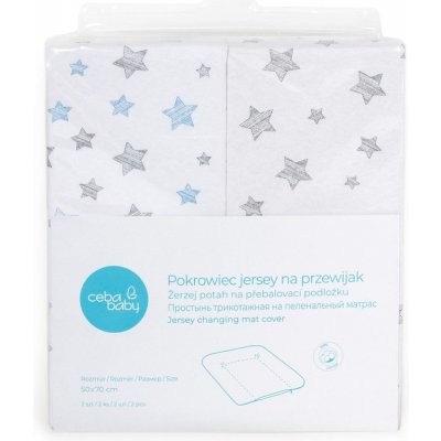 Ceba Baby Potah na podložku 2ks Grey Stars + Blue Stars 50 x 70 – Hledejceny.cz