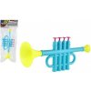 Dětská hudební hračka a nástroj Teddies trumpeta plast 25 cm 2 barvy v sáčku